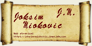 Joksim Mioković vizit kartica